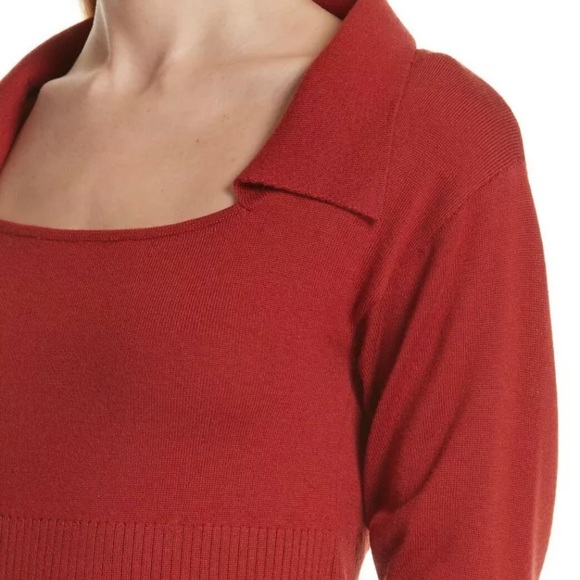 NWOT Jacquemus Red Brick Square Neck Sweater- 6 - Picture 9 of 9
